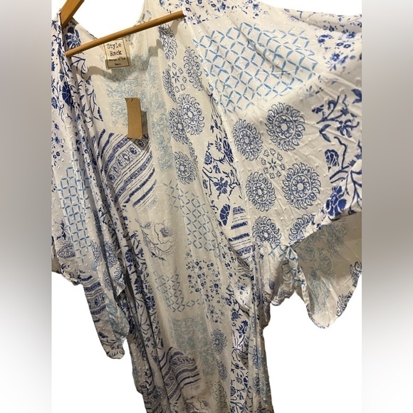 NWT Style Rack Kimono style wrap swimsuit cover up wide sleeve beach pool lounge - Picture 7 of 9